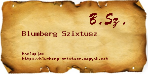 Blumberg Szixtusz névjegykártya